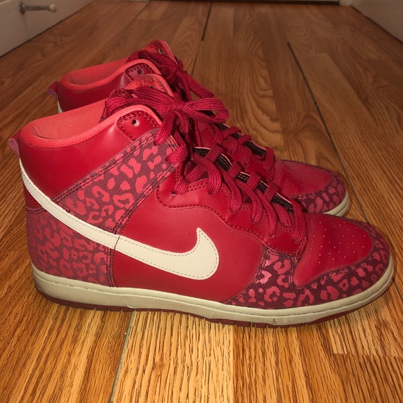 Nike Shoes - 🍾 Nike Red Leopard High Tops